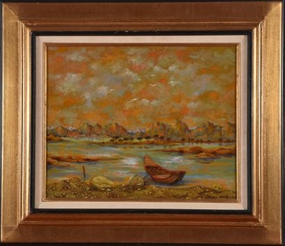 Max SAVY (1918-2010).
La barque.
Huile sur...