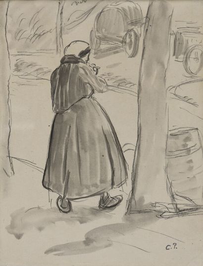 Camille PISSARRO (1830-1903).
Paysanne de...
