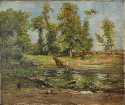 Paul Alfred COLIN (1838-1916).
Attelage au...
