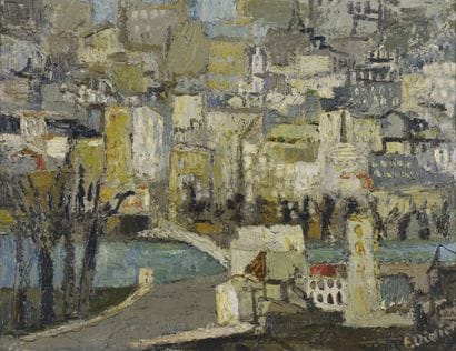 Émile DIDIER (1890-1965).
Vue de Lyon.
Huile...