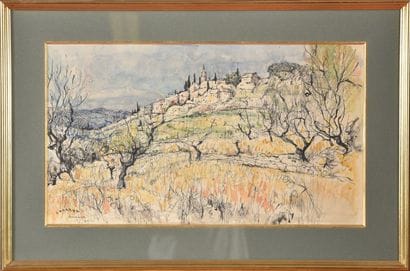 Louis CHARRAT (1903-1971).
Vue de Bonnieux,...