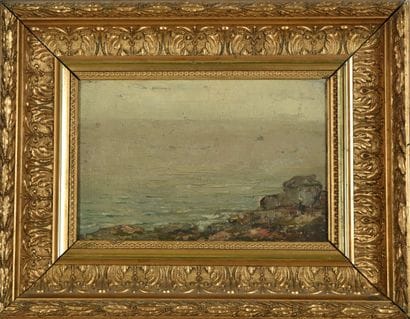 David Eugène GIRIN (1848-1917).
Bord de mer.
Huile...