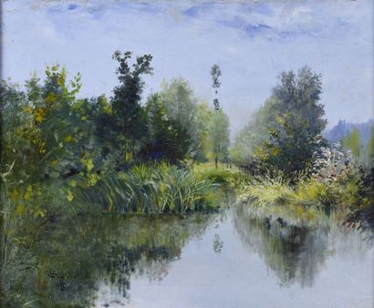 Victor CHARRETON (1864-1936).
Marais à Saint-Chef,...