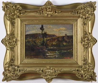François Auguste Ravier (1814-1895).
Paysage.
Huile...