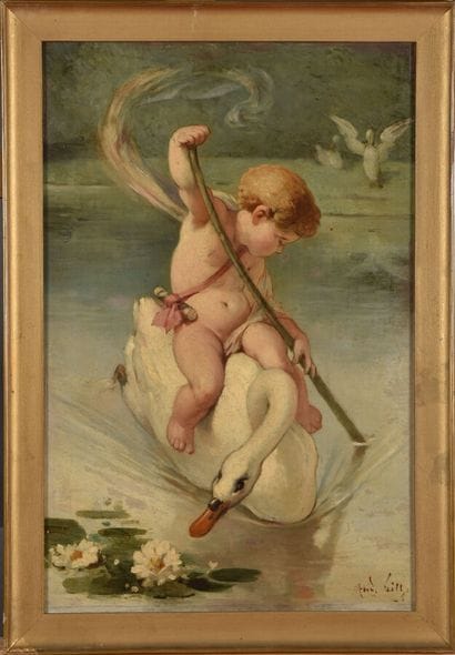 André GILL (1840-1885)
Les quatre saisons.
Huile...