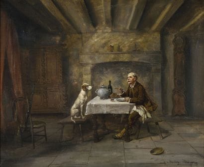 Théodore LEVIGNE (1848-1912).
Le repas du...