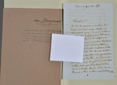 Adolphe BRONGNIART (1801-1876), botaniste.
Lettre...