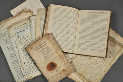 MANUSCRITS LITTÉRAIRES. Une boite d'archives...