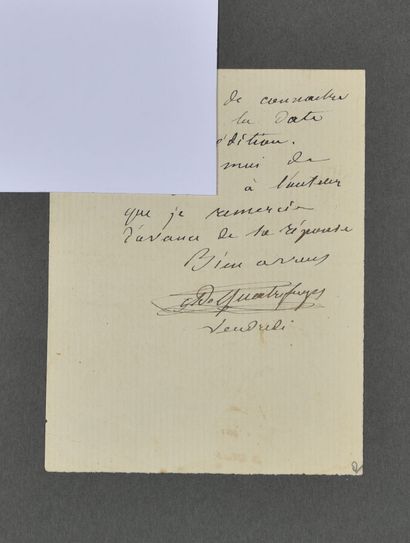 Armand QUATREFAGES DE BRÉAU (1810-1892),...