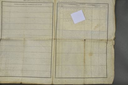 MARINE. Grand document sur parchemin (52...