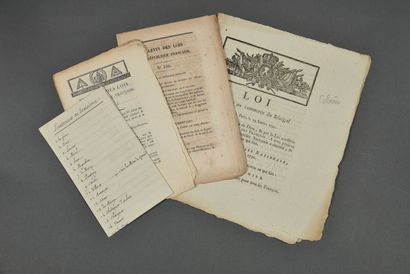 COLONIES. 5 documents XVIIIe.
- Pièce manuscrite...