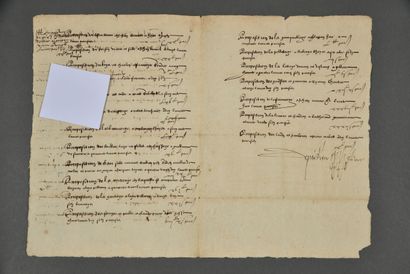 CHER. Manuscrit de 3 pp. in-folio. [1571].
Copie...