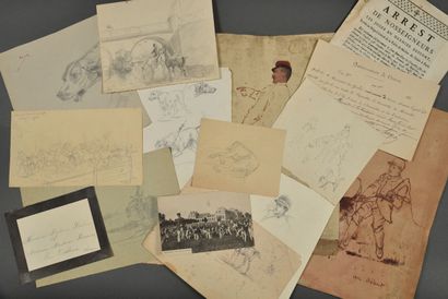 CHASSE & ARMES. 25 Documents, XVIIIe-XXe.
-...