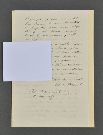Édouard de VERNEUIL (1805-1873), paléontologue.
Lettre...