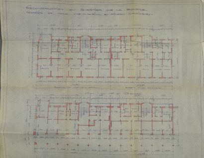 HAUT-RHIN. Grand plan (double), 58 x 66 cm....