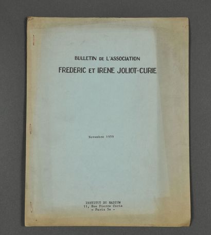[Frédéric JOLIOT-CURIE]. Dossier sur l'hommage...