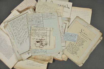 MANUSCRITS LITTÉRAIRES. Une boite d'archives...
