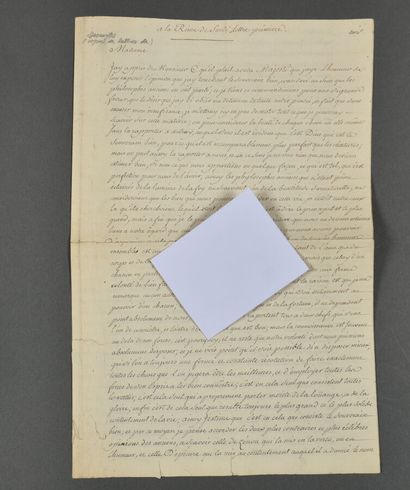 [René DESCARTES]. Manuscrit du XVIIIe, 4...