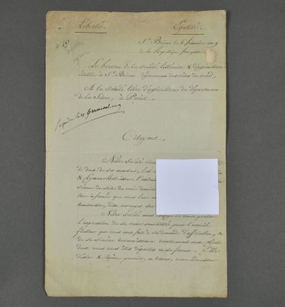 CÔTES D'ARMOR. Lettre signée par les membres...