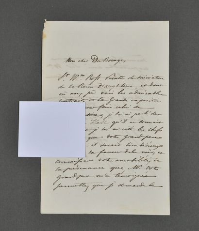 Henry de TRIQUETI (1803-1874). Lettre autographe...