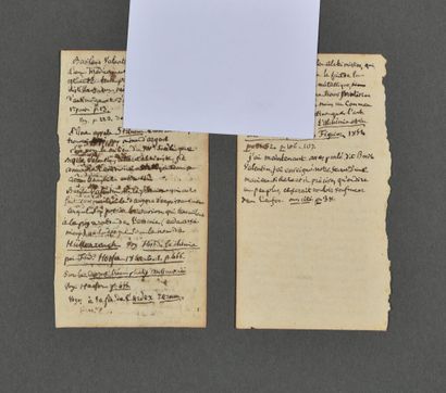 ALCHIMIE. Notes manuscrites sur 4 pp. in-16....