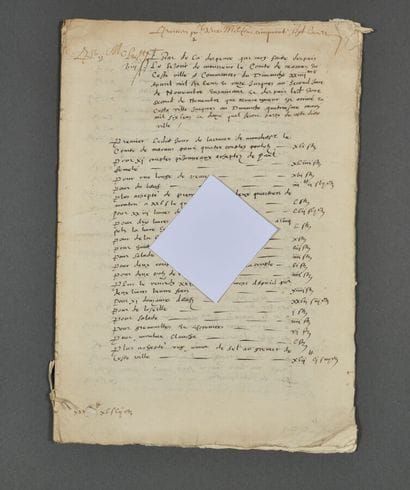 ÉCHANSON DU ROI. Manuscrit de 24 pp. in-folio....
