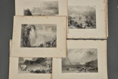 AMÉRIQUE DU NORD. Suite de 52 gravures sur...