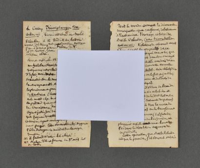 ALCHIMIE. Notes manuscrites sur 4 pp. in-16....