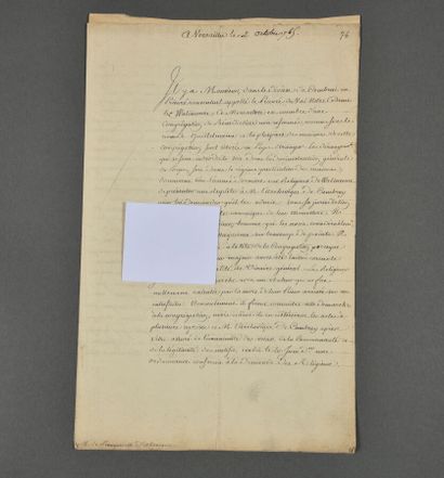 NORD. Duc de CHOISEUL. Lettre signée (griffe)...