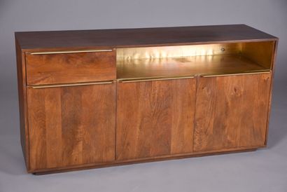 Sideboard en noyer, montage à queue droite,...