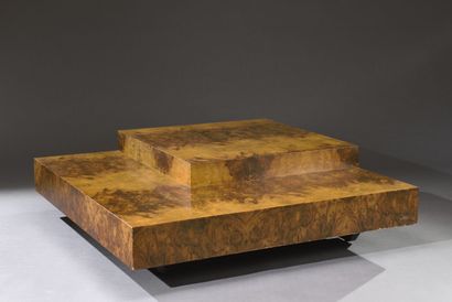 Willy RIZZO. 
Grande table basse à deux niveaux...