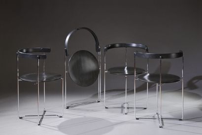 Suite de quatre chaises Soley pliantes, travail...