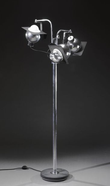 Lampadaire dans le goût de Gino Sarfatti,...
