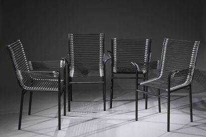 René HERBST. 
Suite de quatre fauteuil SANDOWS...