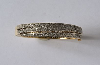 18K (750/oo) gold, 2-tone, openwork, rigid...