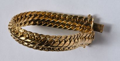 18K (750/oo) yellow gold American link bracelet...