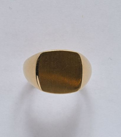 Chevalière ring in smooth 18K (750/oo) yellow...