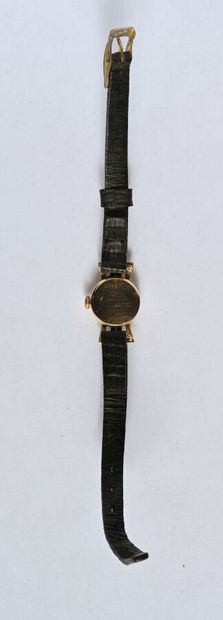 REX: Watch in 18K (750/oo) yellow gold, openworked...