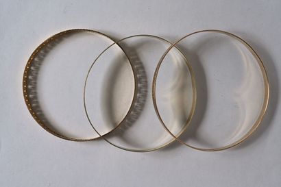 Set of 3 14K (585/oo) gold, multi-tone, closed,...