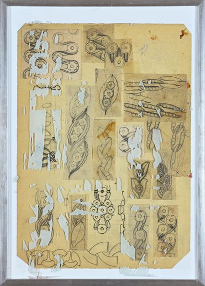 CARTIER. Preparatory drawings of jewelry....