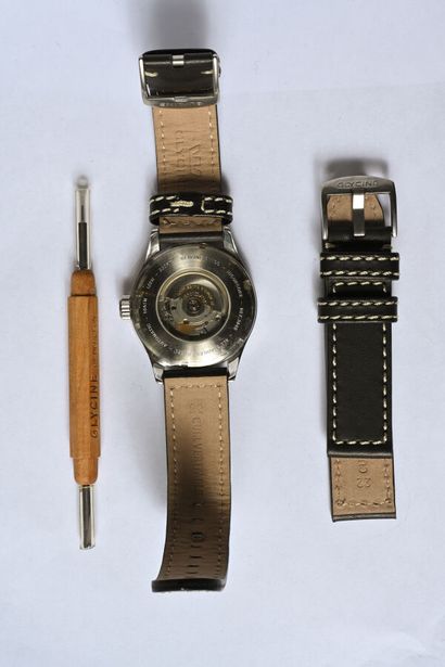 GLYCINE: Steel watch, 