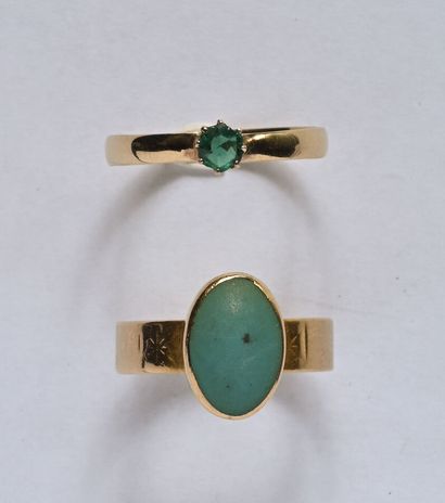 Lot in 18K (750/oo) yellow gold comprising...