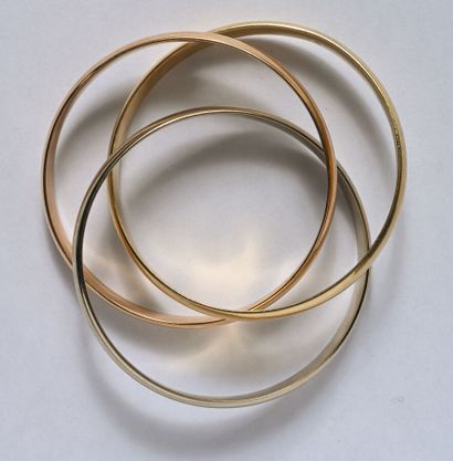 18K (750/oo) gold three-tone 