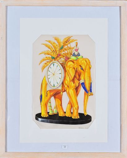 Philippe DELOISON (20th). 
Elephant clock...