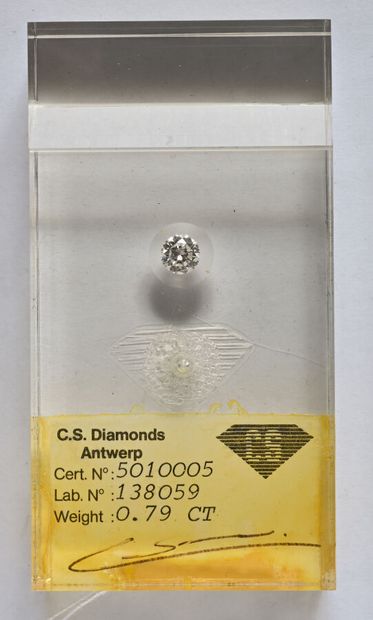 Unmounted brilliant-cut diamond, under seal...