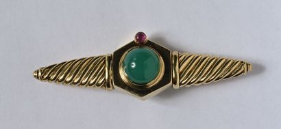David YURMAN: Brooch in 14K (585/oo) yellow...
