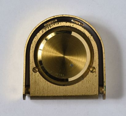 HERMÈS: Travel alarm clock in gilded metal,...
