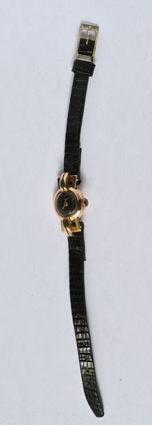 REX: Watch in 18K (750/oo) yellow gold, openworked...