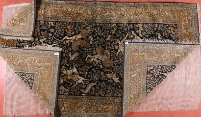 Tapis Iran Ghom. 
Chaine et velours soie....