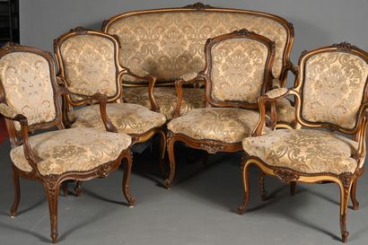 Partie de salon dans le style Louis XV en...
